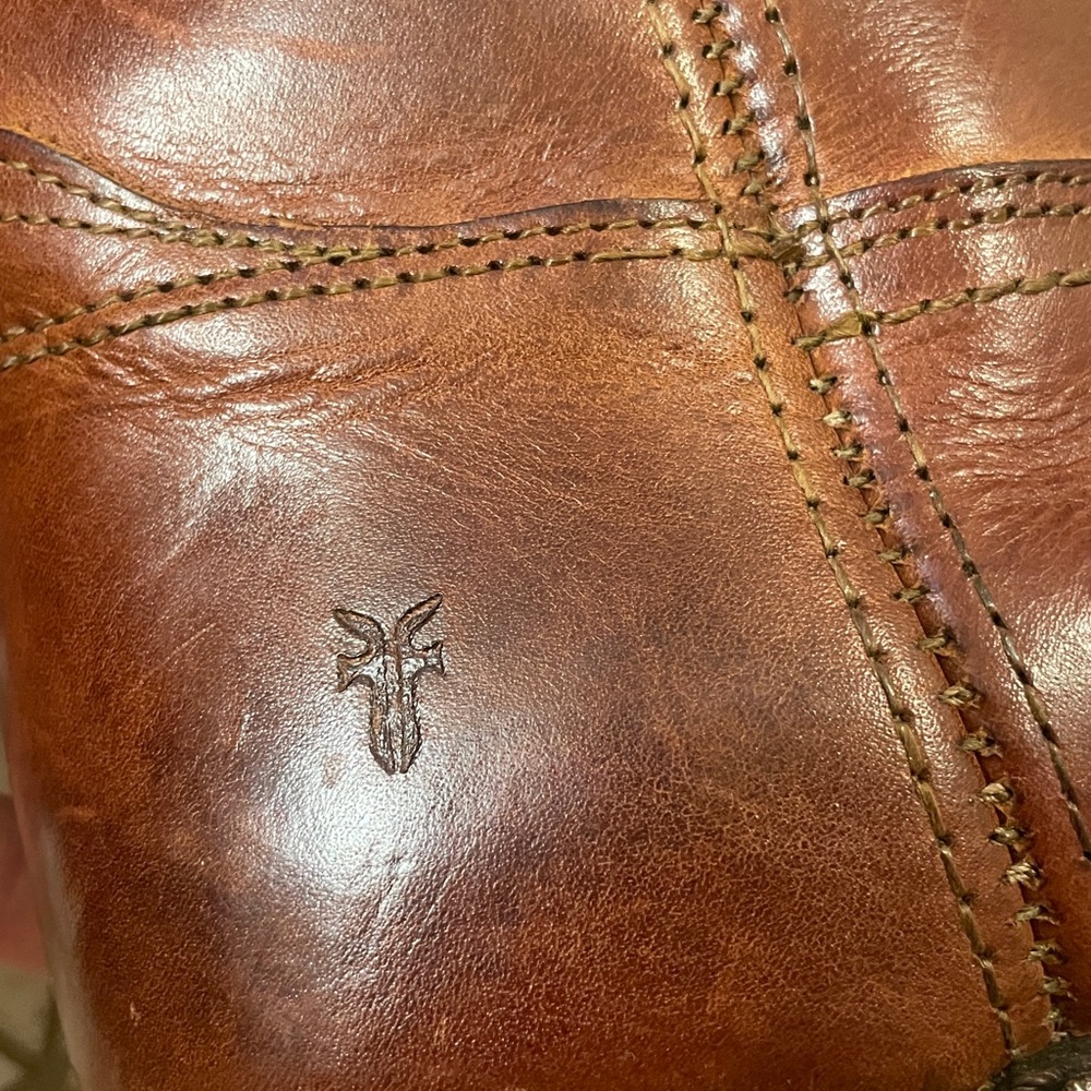 Frye Men’s Campus Boots Cognac Brown Leather Inside Zip Size 9.5 - Picture 9 of 11